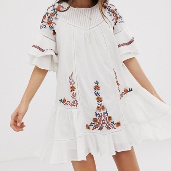 Free People Dresses & Skirts - Free People Pavlo Embroidered Tunic Dress Size XS